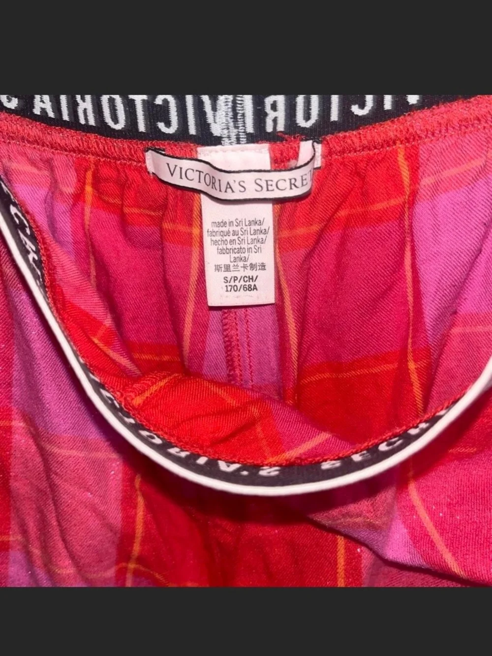 Victoria's Secret Red & Pink Plaid Lounge Pants